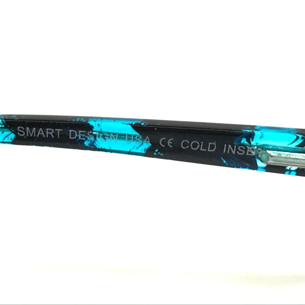 Smart Collection Eyeglasses Frames S2819 C1 TURQUOISE Black Blue Oval 52-16-140